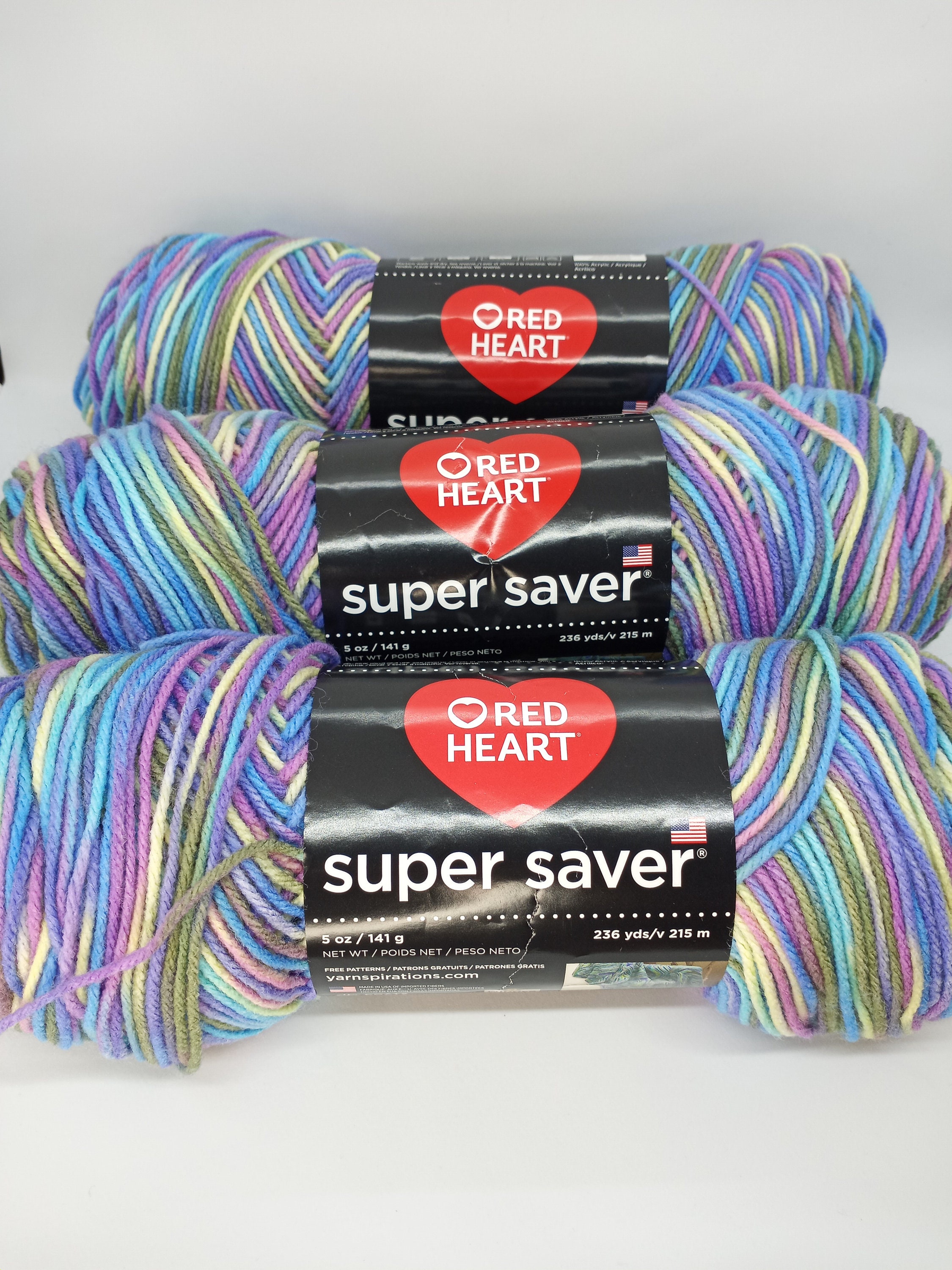  Red Heart Super Saver Yarn (3-Pack) Light Periwinkle E300-347 :  Arts, Crafts & Sewing