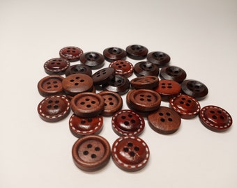 10 pieces natural wood buttons 15mm, round buttons, assorted buttons, shirt buttons, dress buttons, knitting buttons, knitting patterns