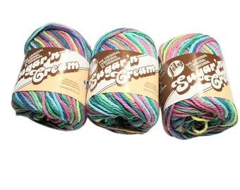 Psychedelic Cotton Yarn - Lily Sugar N Cream - 3 Skeins