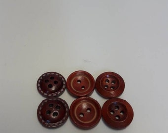 10 pieces natural wood buttons 15mm, round buttons, assorted buttons, shirt buttons, dress buttons, knitting buttons, knitting patterns