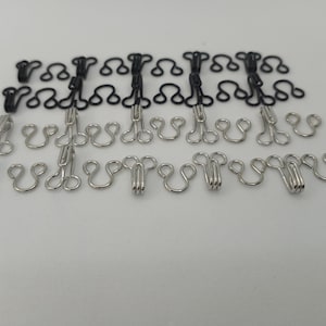 4 Metal Hooks 18x25mm / Silver or Bronze / Metal Clip, Hook Clasp, Snap  Clasp, Sewing Clasp, Hook and Loop Fastener 