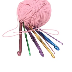 Colored Metal Crochet Hooks: Slim Sizes 2mm to 10mm