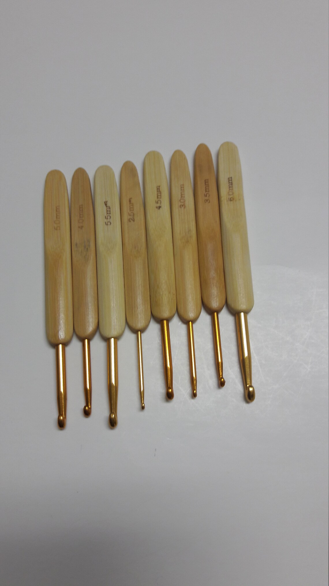 Wooden Crochet Hooks Afghan Hooks Crochet Gold Hooks Etsy