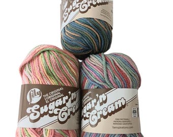 Lily Sugar N Cream Yarns, Available in multiple colors