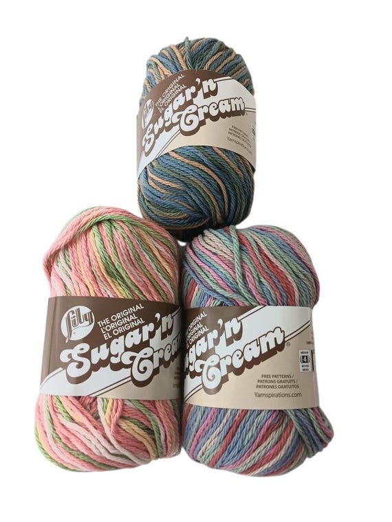Lily Sugar N Cream Yarns, Available in multiple colors