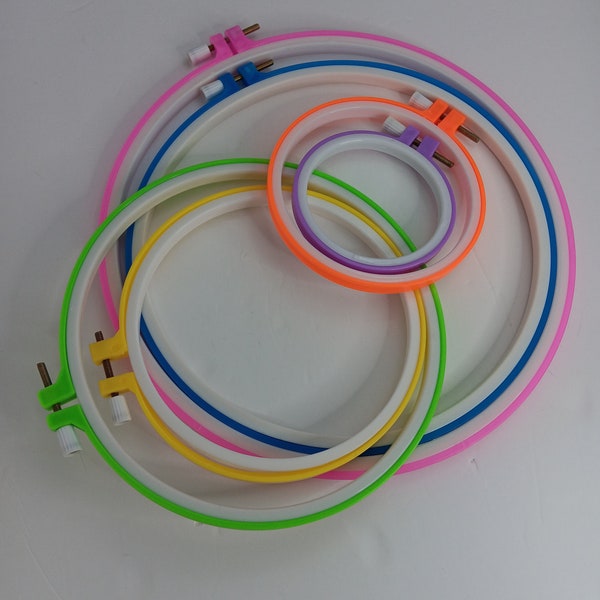 Plastic embroidery hoops for needlework 3.4 inch to 10.2 inch, Plastic circle cross stitch hoop rings
