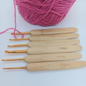 Wooden Crochet hooks , afghan hooks, silver crochet hooks, crochet pattern, crochet accessories, sizes 3.5mm to 6mm