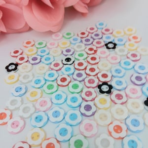 Flower Resin Buttons: Colorful Scrapbooking Sewing Embellishments (10 Pieces, 12.5mm)