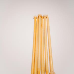 Wood Knitting Needles: Single Point, Smooth Knit, 9.2&quot; Long