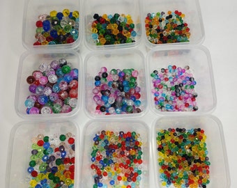 1300 pieces of Crystal beads, jewelry-making beads, sparkly glass beads, craft beads