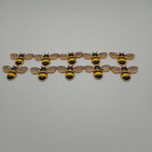 10 Pcs Enamel Bee Embellishments, Rhinestone Enamel Embellishments, Crafting for Halloween DIY, Handmade Crafts image 5