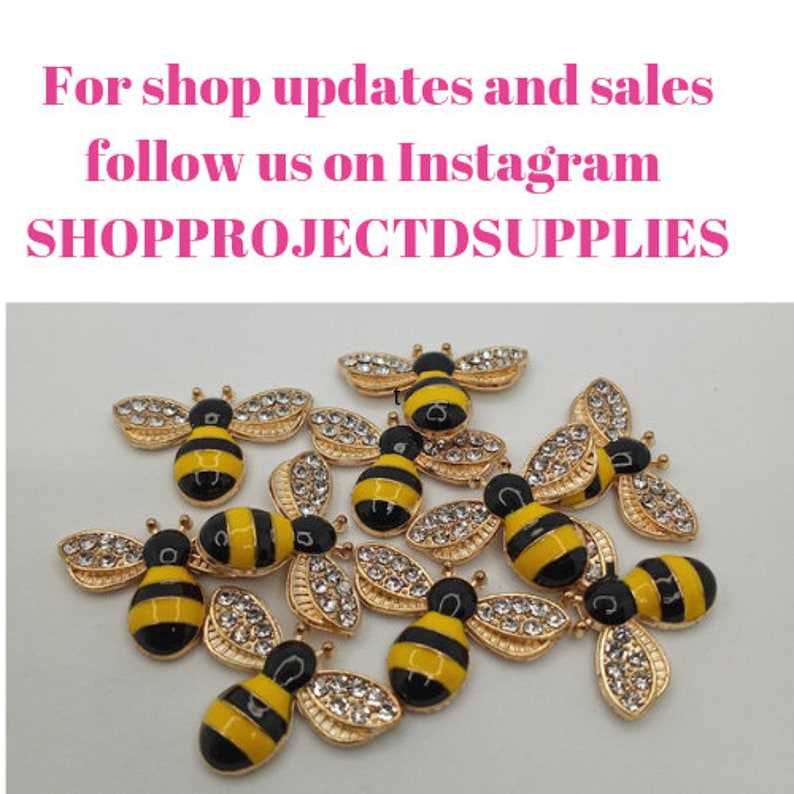 10 Pcs Enamel Bee Embellishments, Rhinestone Enamel Embellishments, Crafting for Halloween DIY, Handmade Crafts image 6