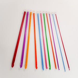 Bright Metal Tunisian Crochet Hooks - 10 Inch Afghan Hook
