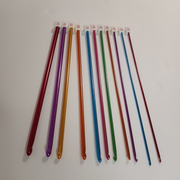 Tunisian crochet hooks, Metal crochet hooks, Crochet hooks, Afghan hooks, Crochet accessories,  Crochet supplies,  Available in various size