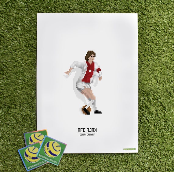 jukbeen Staan voor film Retro Football Gaming Art Cruyff Cruijff Ajax Fans Voetbal - Etsy
