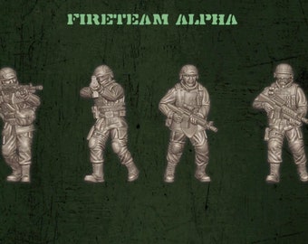 28mm/32mm Modern Wargame Miniatures - USMC (US Marine Core) - Iraq War 4 man Fire Team
