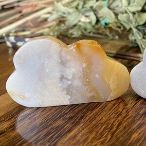 Flower Agate Cloud Crystal | Natural Carved and Polished Cloud | Metaphysical Home Decor | Feminine Energy | Self Growth