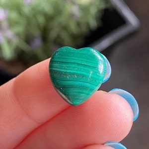 Malachite Mini Heart Crystal | Natural Malachite Stone  | Metaphysical Healing and Home Decor | Pocket Crystal