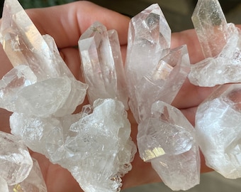 Clear Quartz Crystal Clusters Small | Natural Rough Raw Stone | Metaphysical Healing and Home Decor | Manifestation