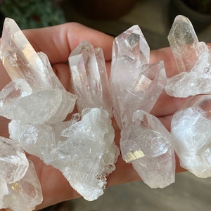 Clear Quartz Crystal Clusters Small | Natural Rough Raw Stone | Metaphysical Healing and Home Decor | Manifestation