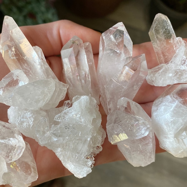 Clear Quartz Crystal Clusters Small | Natural Rough Raw Stone | Metaphysical Healing and Home Decor | Manifestation