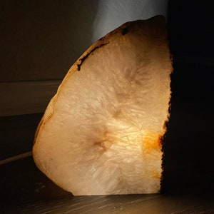 Natural Agate Crystal Lamp | Base Cut and Polished Front | Cord and Light Included | Choose Your Own
