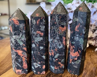 Plum Blossom Jasper Stone Tower: Crystal Point Generator (3