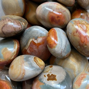 Desert Jasper Palm Stone | Polychrome Jasper Polished Crystal | Metaphysical Healing and Home Decor