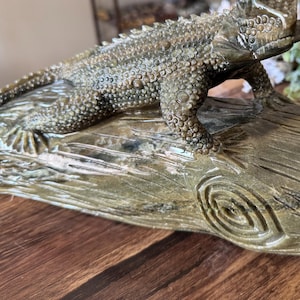 14.4lb Green Jade Lizard Crystal Large XL | Natural Stone Carved