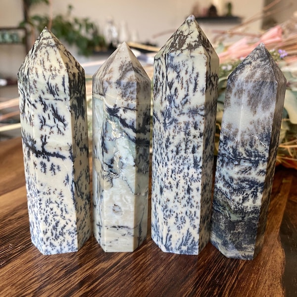 Dendritic Jasper Tower Point |  Natural Dendritic Jasper Stone Generator | Metaphysical Home Decor