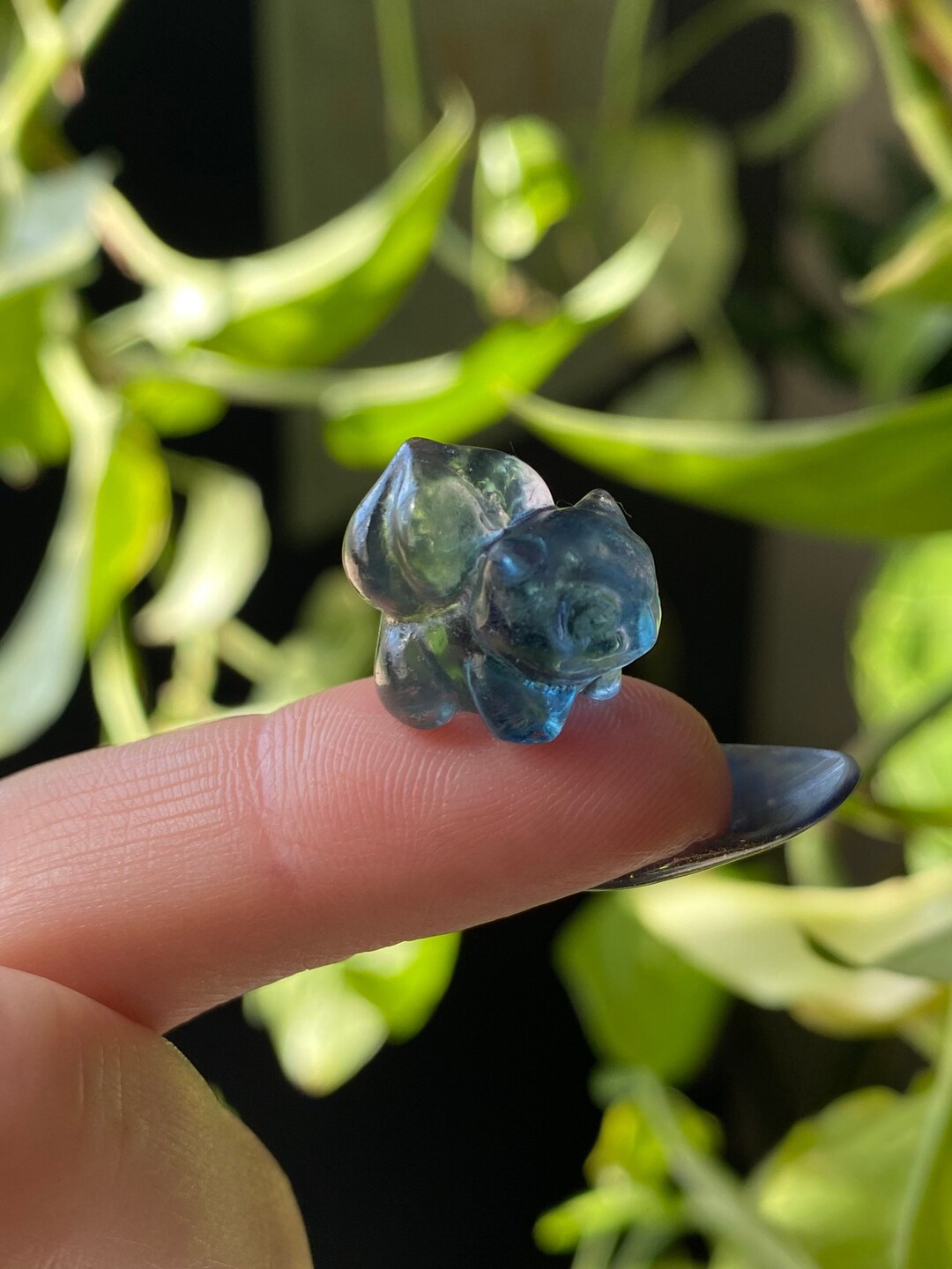 Green/purple Fluorite Bulbasaur Crystal Mini | Carved and Polished ...