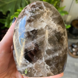Smoky Quartz Free Form Crystals Large | Natural Stone Carved & Polished Smoky Quartz | Metaphysical Healing and Home Decor