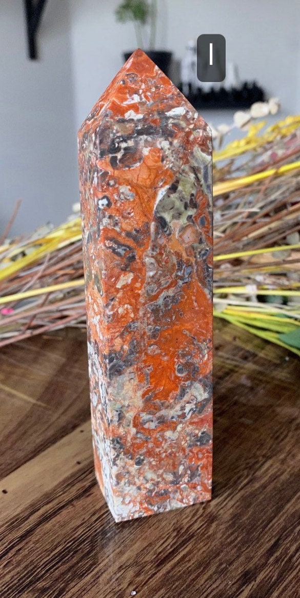 XL Money Agate Tower Point Natural Carved Polished Large | Stone ...