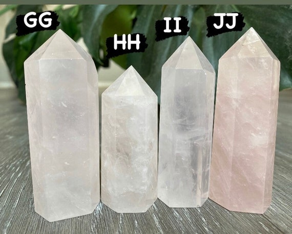 ローズクォーツ タワーポイントクリスタル | 天然石彫刻・研磨