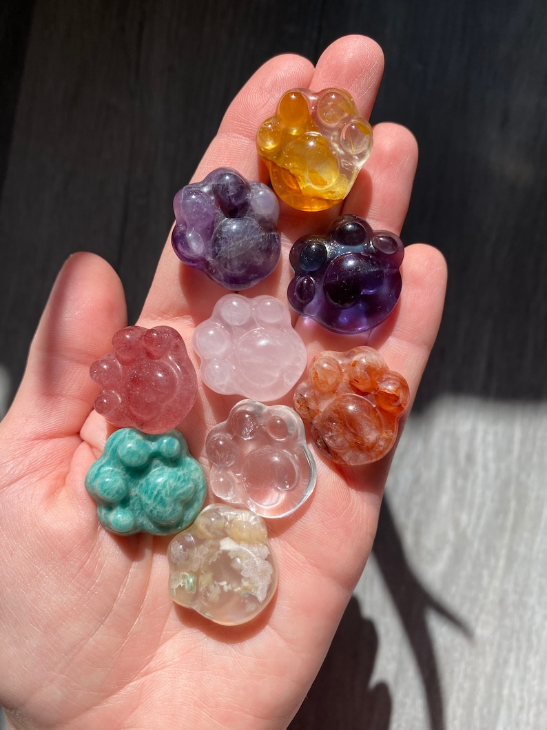 Cat Crystal Paw Print Amazonite Fluorite Fire Quartz Etsy