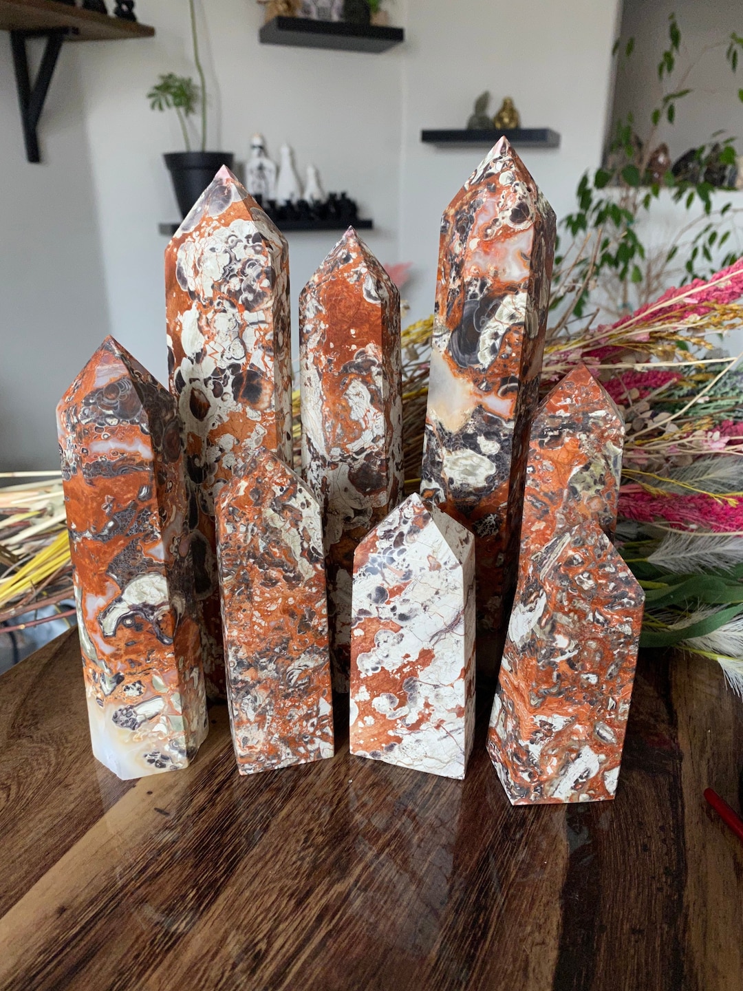 XL Money Agate Tower Point Natural Carved Polished Large | Stone ...