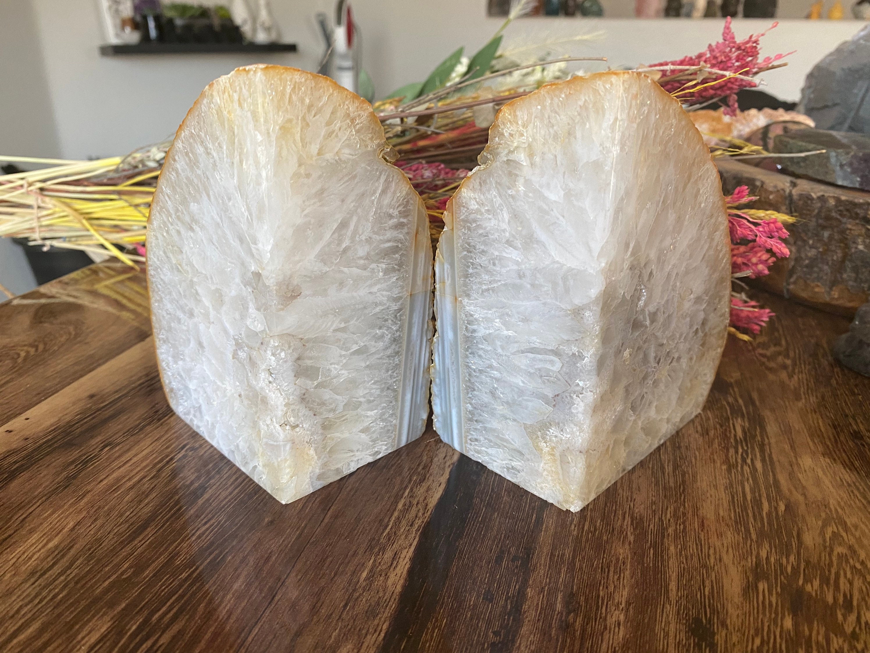 6.6 ポンド 2 ピース アゲート ジオード ディスプレイ | 宝石ブック