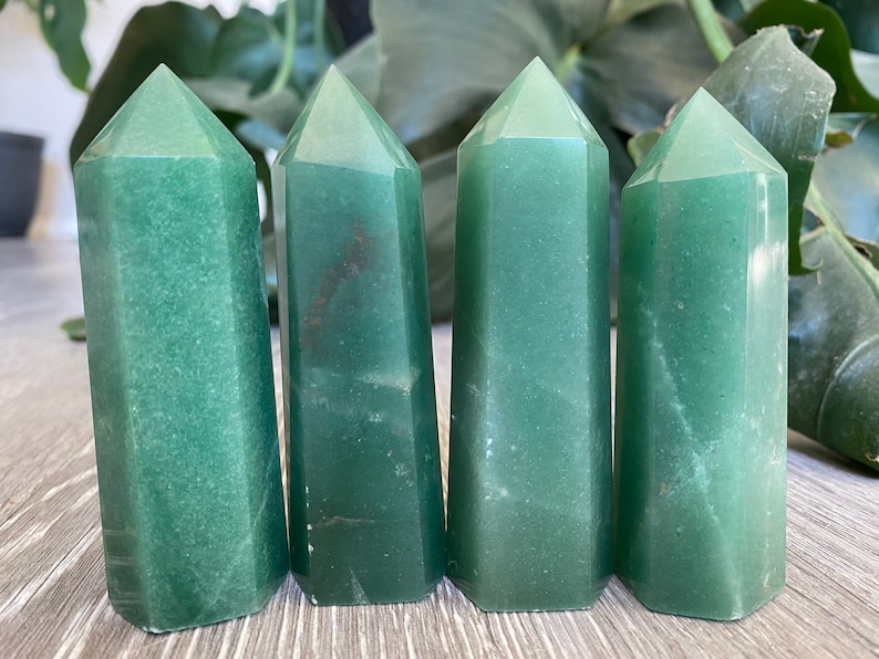 Green Aventurine Tower Point  Natural Green Aventurine Stone image 1