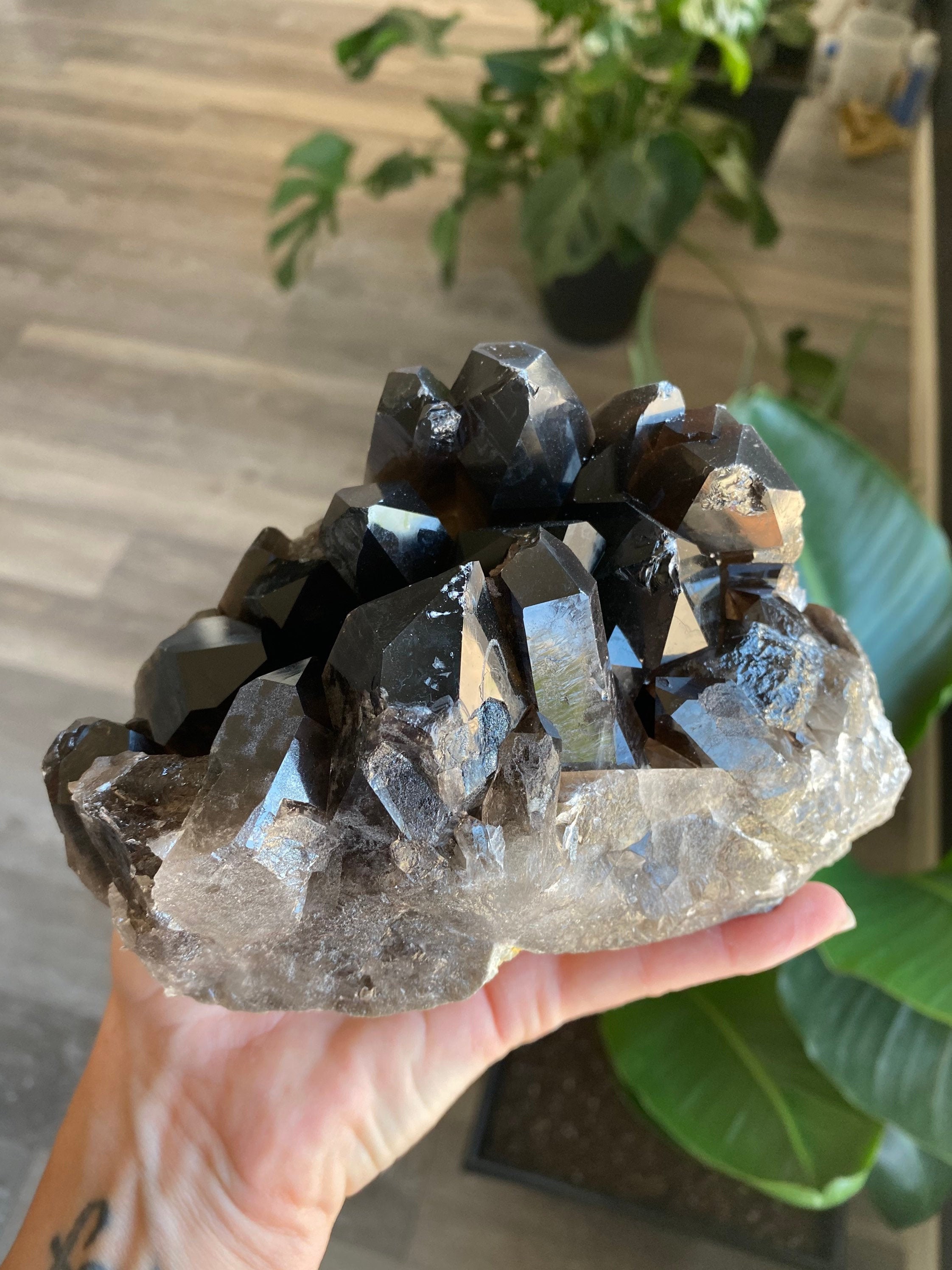 4.1lb Smoky Quartz Crystal Cluster Natural Raw