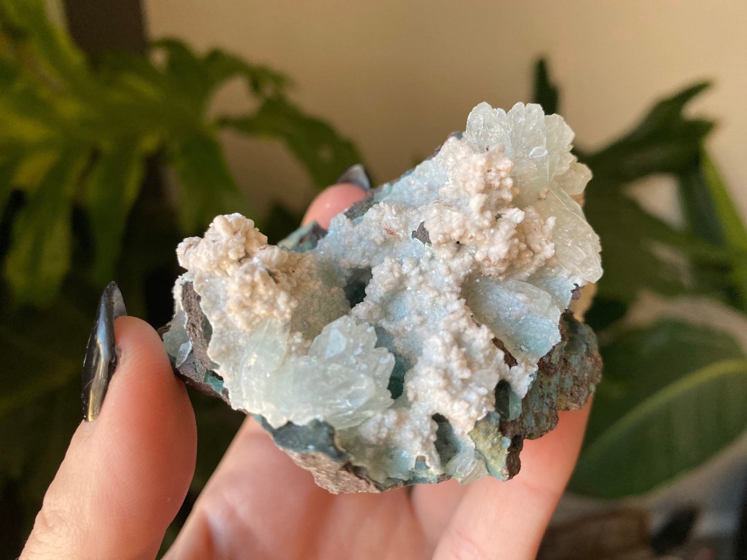 Zeolite Crystal Cluster Natural Raw Rough Green Apophyllite Stone From