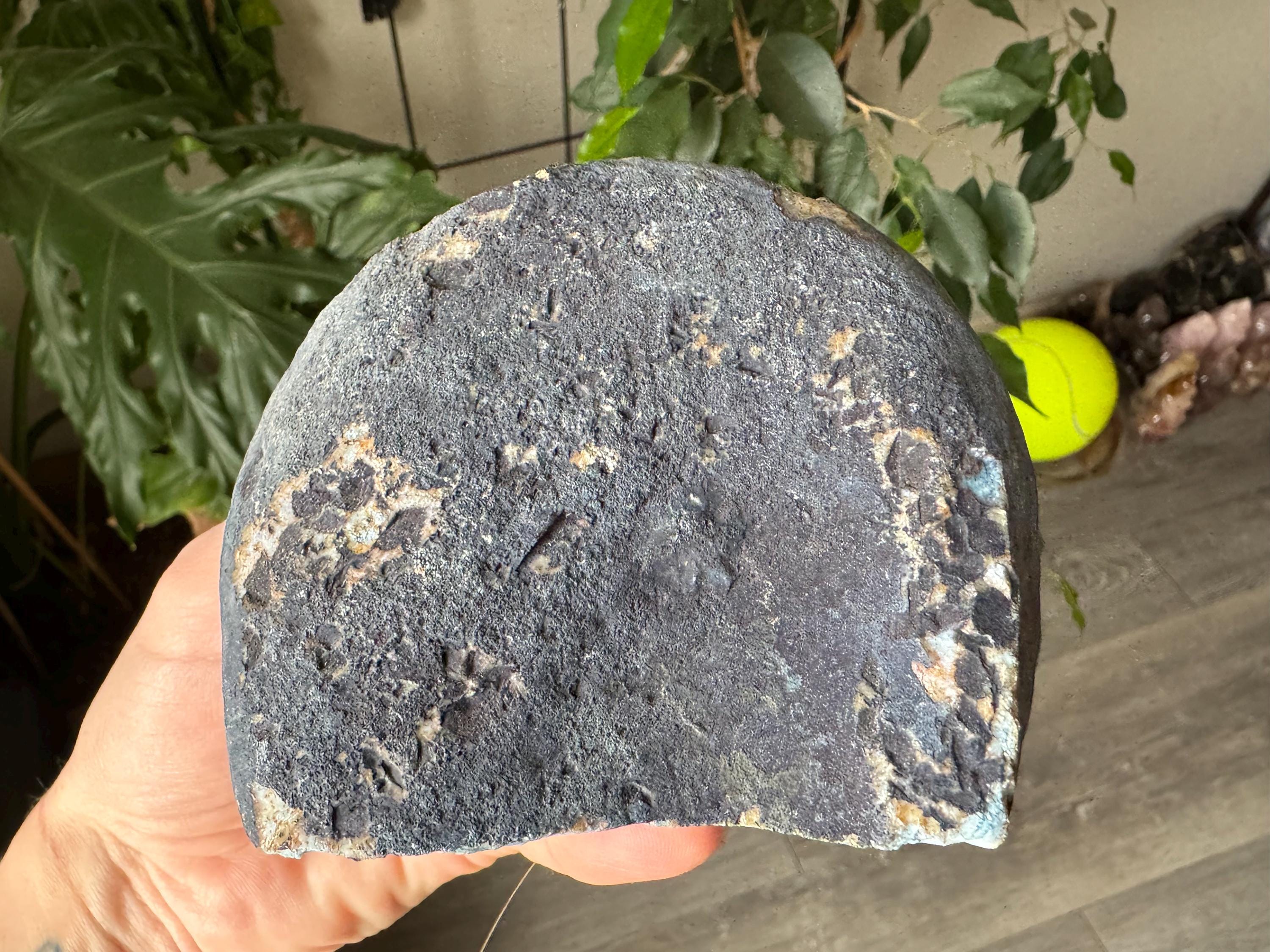 ブルーアゲートジオード 半研磨クリスタル | 色彩強化天然石