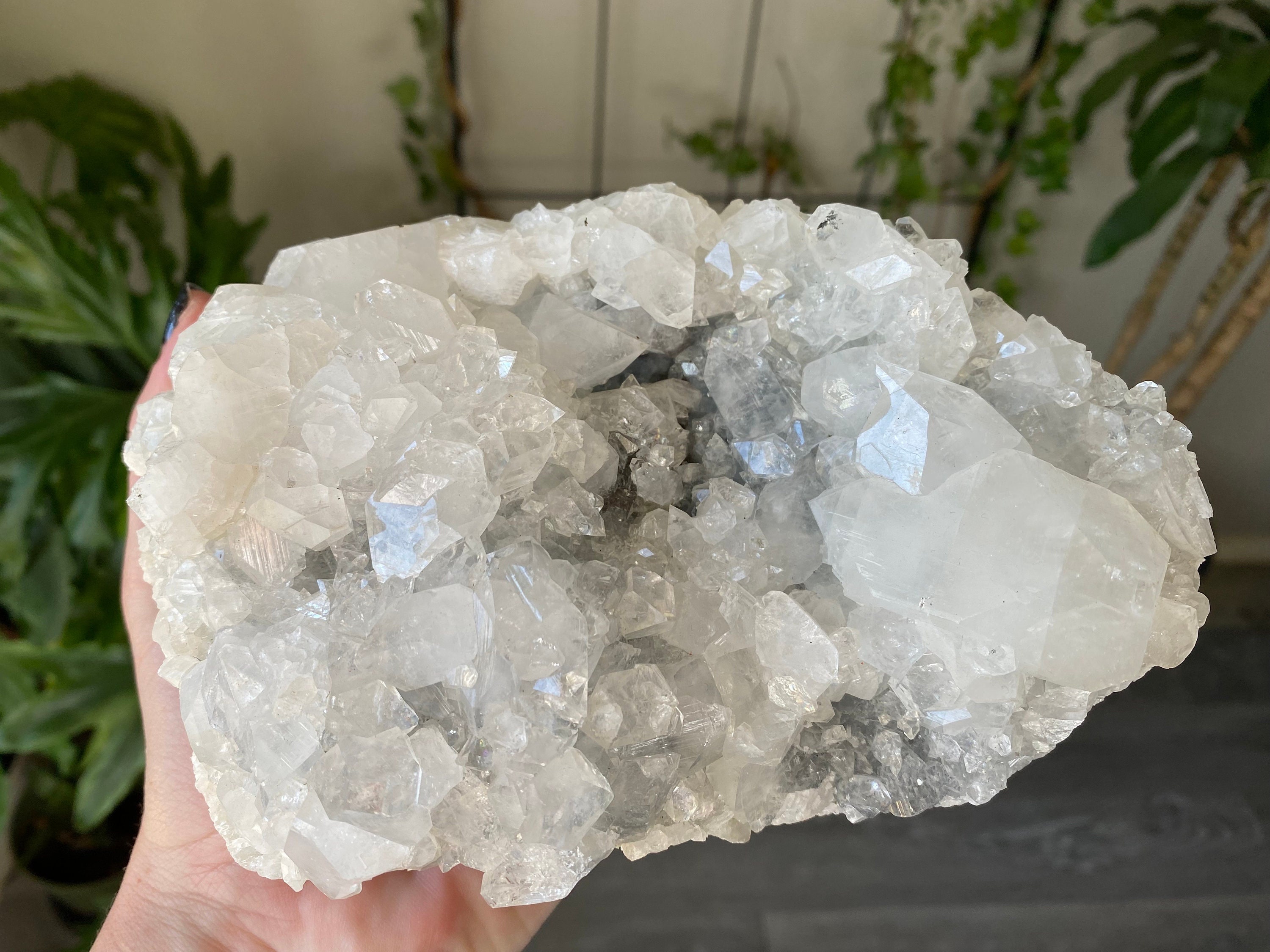 3.5lb Apophyllite Crystal Cluster | Raw Rough Zeolite Stone From India Metaphysical Healing & Home Decor