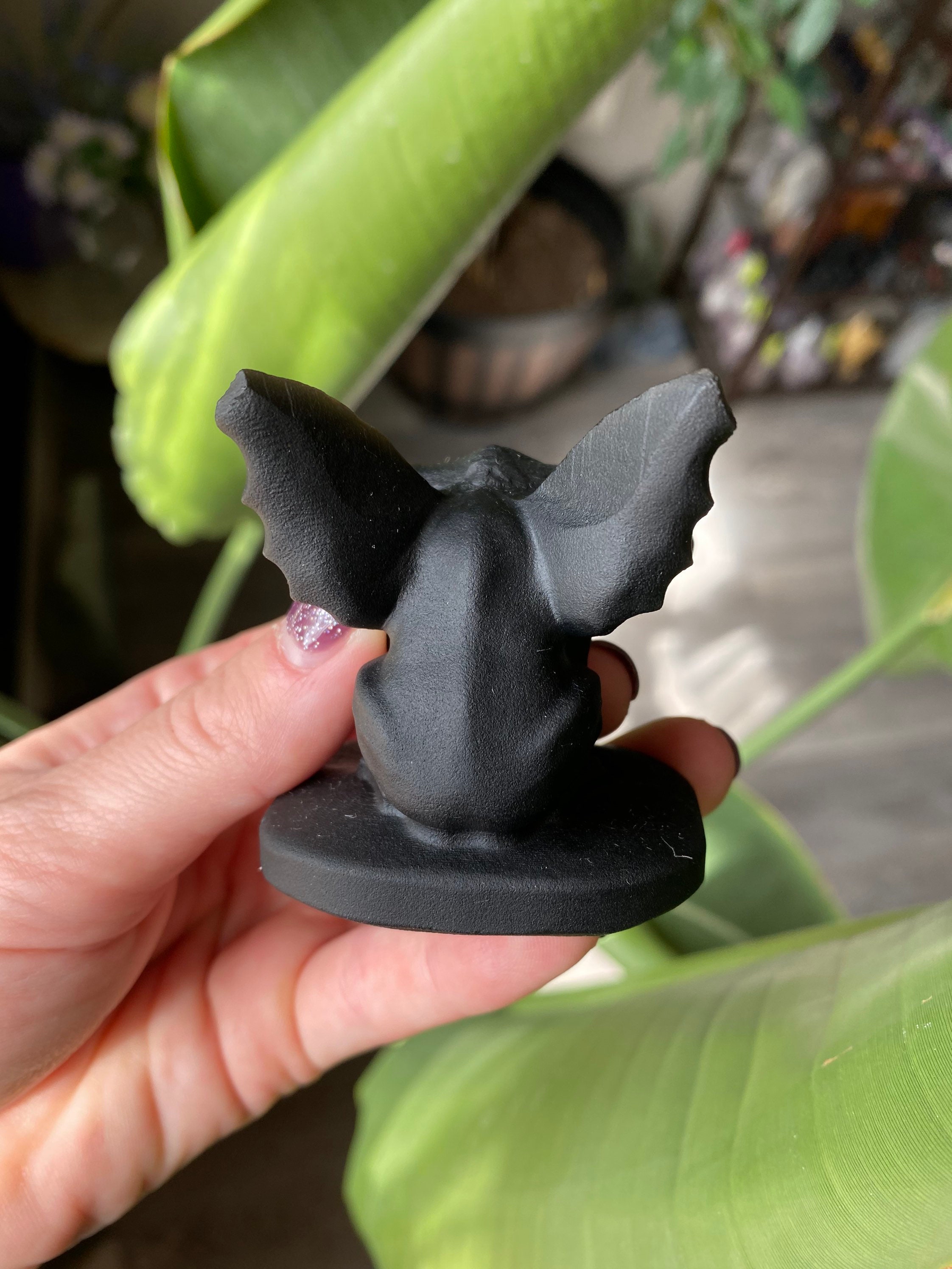 Black Obsidian Gargoyle Crystal | Natural Carved and Polished
