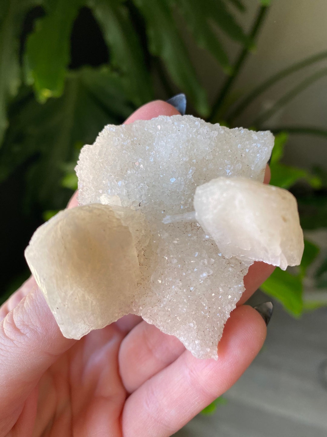 Stilbite on Apophyllite Zeolite Crystal Cluster Natural Raw Rough Stone