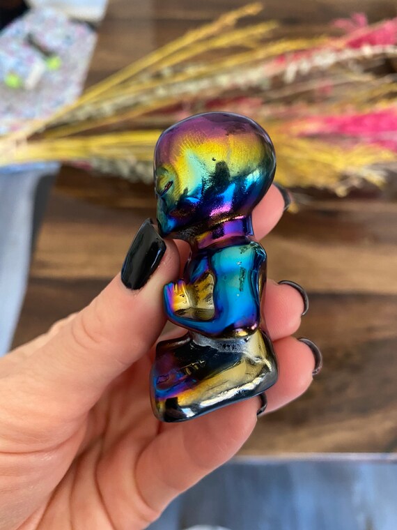 Black Obsidian Aura Yoga Alien | Crystal Metaphysical Healing and