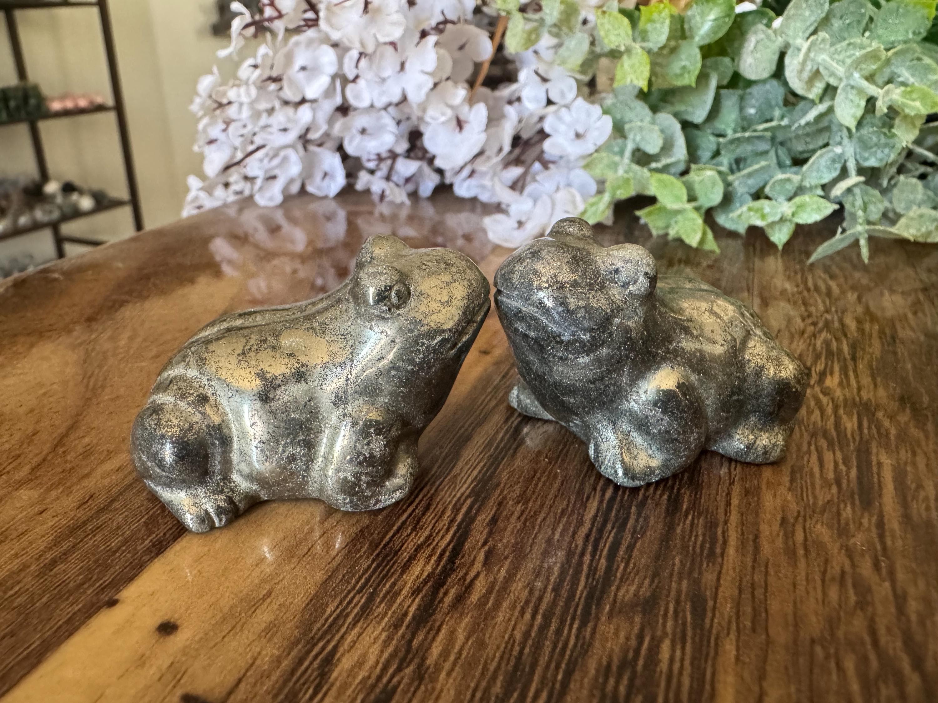 黄鉄鉱カエルクリスタル | 天然彫刻・研磨石ヒキガエル | 形而上学的