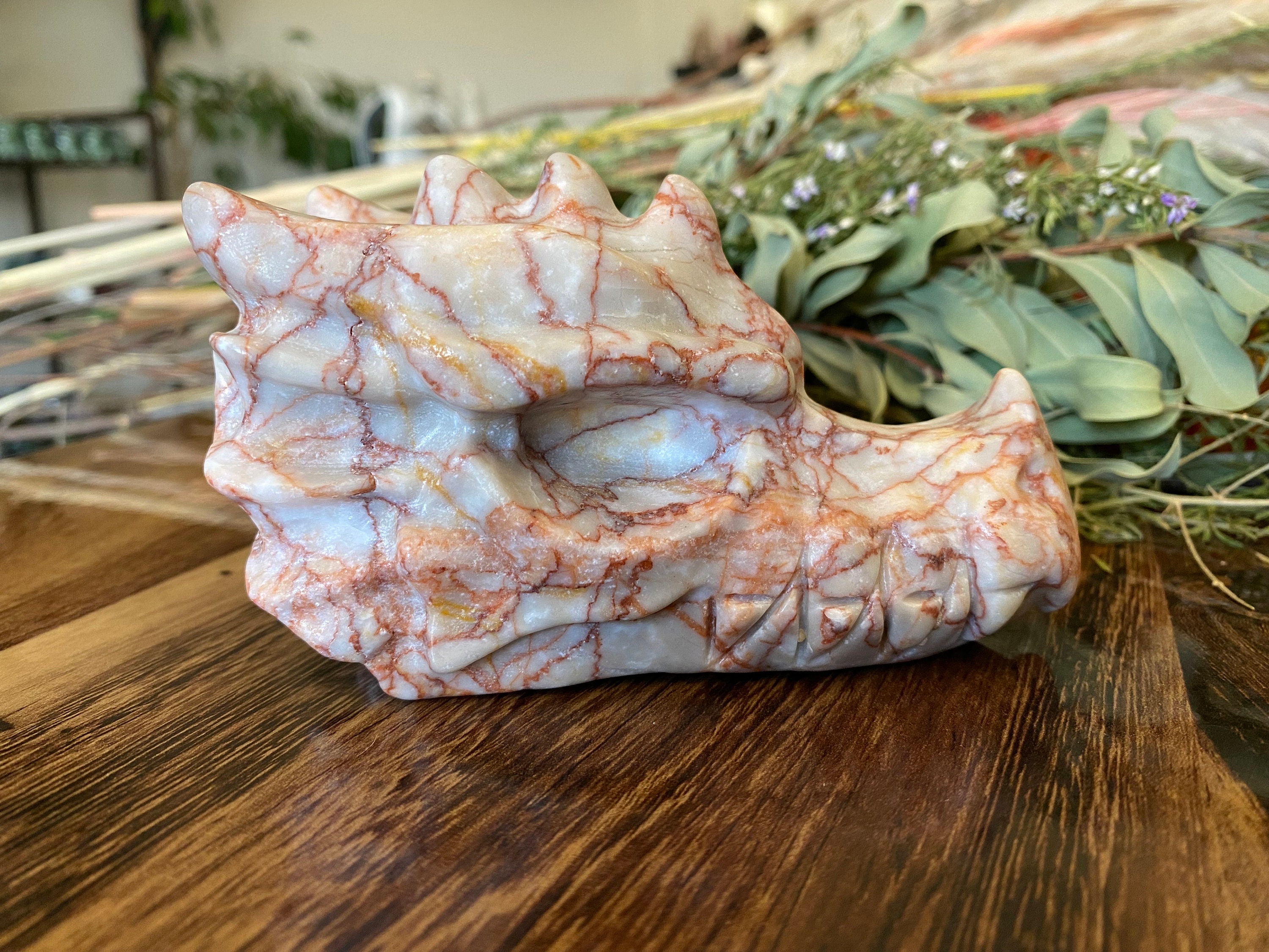 1ポンド レッドベインジャスパー ドラゴンクリスタル | 天然石 研磨