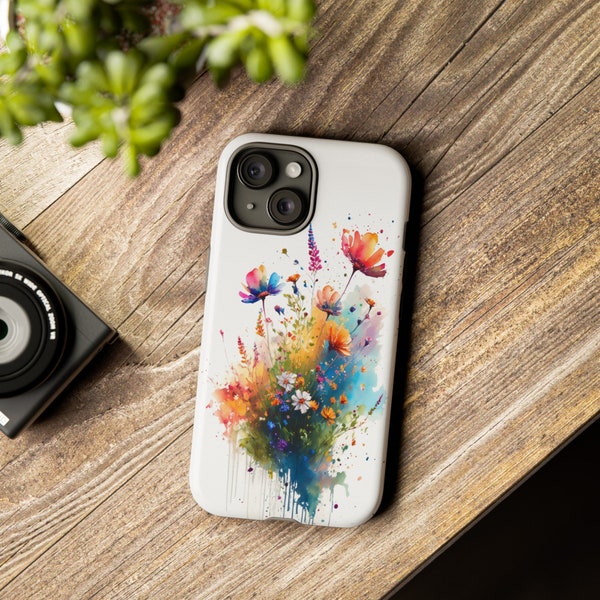 Floral Watercolor Wildflower Case Samsung Galaxy S24/S23/S22/S21 Plus Ultra iPhone 15/14/13/12 Pro Max/Mini Google Pixel 8/7/6/5 Aesthetic