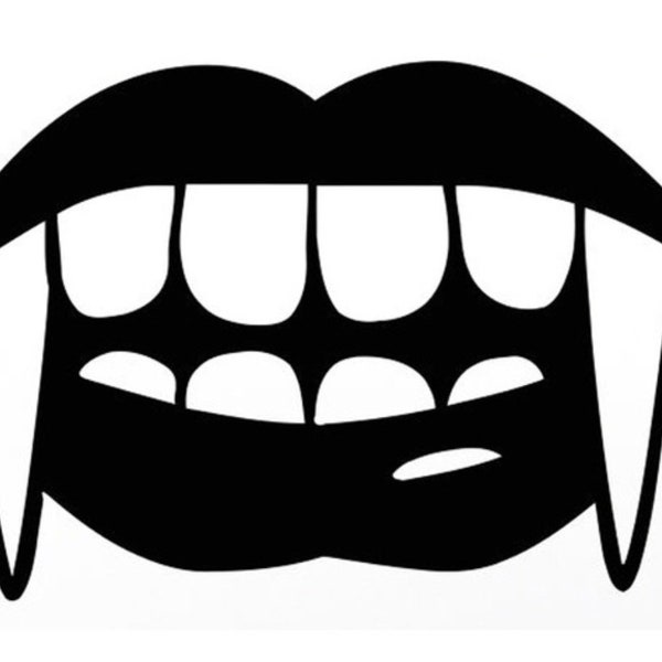 Lady vampire teeth SVG for Face Mask