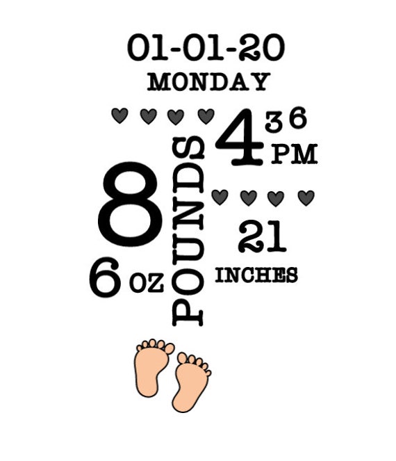 Free Free 184 Elephant Ear Birth Stats Svg SVG PNG EPS DXF File